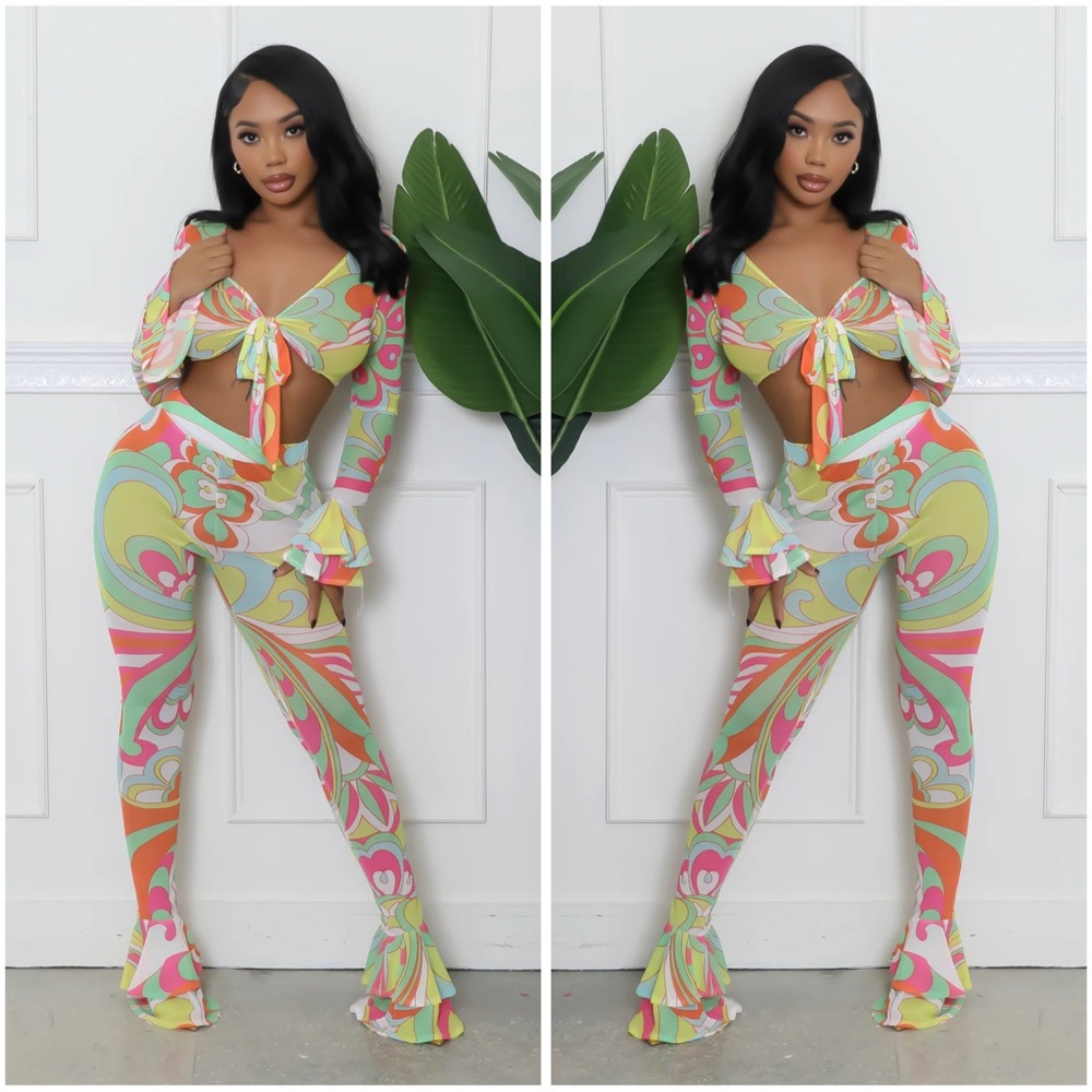 Colorful Patterned Women's Jumpsuit